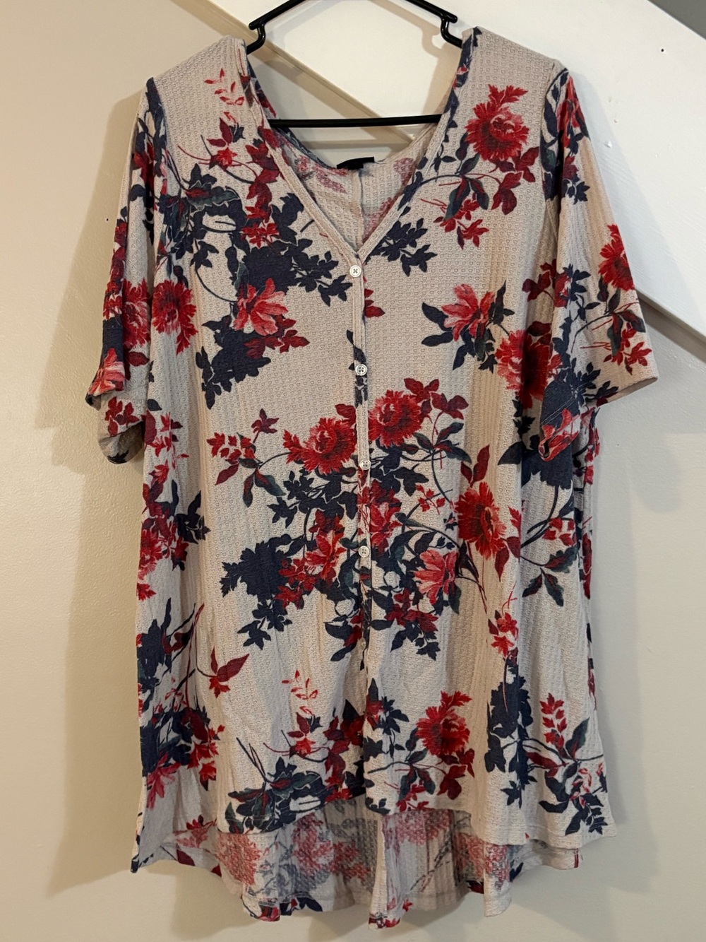 Torrid floral waffle knit top Size: 4 plus size